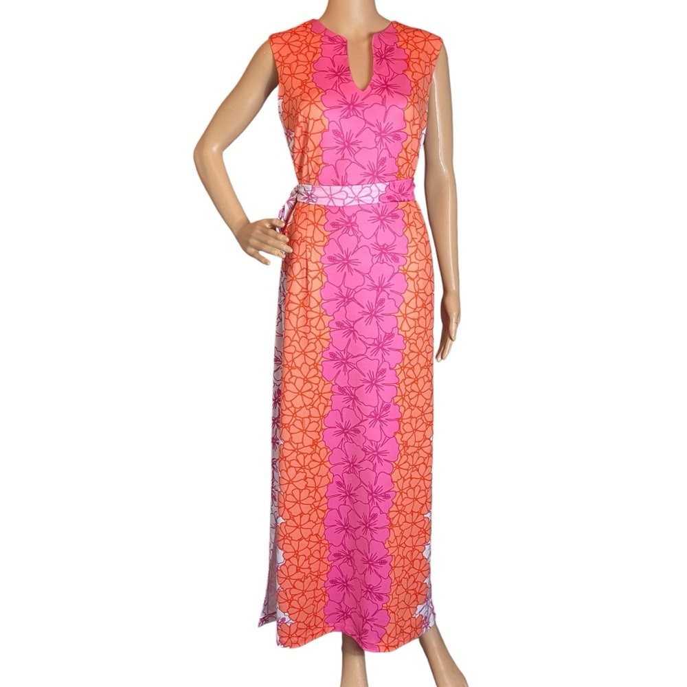 RULON REED S Morgan Maxi Dress resort wear cruise floral hibiscus tropical